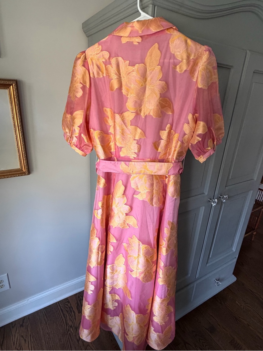 NWT Abbey Glass Charlotte Gown Sorbet Peony Organza | XL - Picture 10 of 11